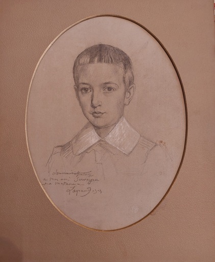 Joseph Fortuné LAYRAUD - Dibujo Acuarela - Portrait d'enfant