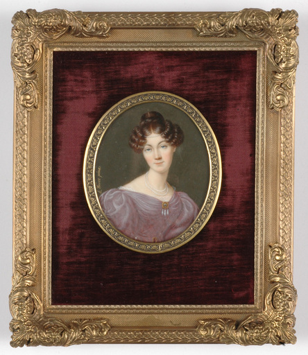 Ernst Christian WESER - Miniatura - "Portrait of a lady" miniature on ivory, ca. 1830