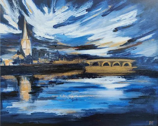 Douglas FINDLAY - Painting - Perth at Night 1