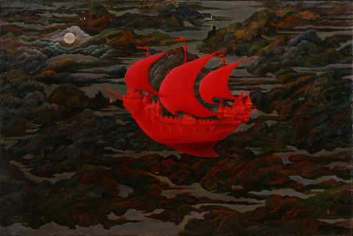 Igor LAZAR - Painting - Red ship - 1