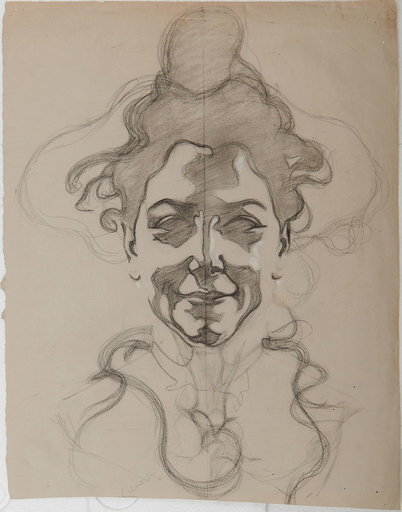Giorgio KIENERK - Drawing-Watercolor - HEAD OF A YOUNG GIRL
