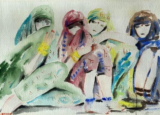 TING Walasse - Drawing-Watercolor - Musulmanes