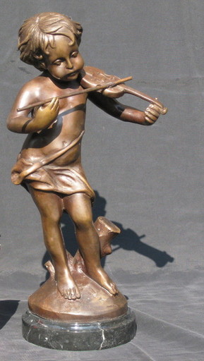 Charles VALTON - Sculpture-Volume - Knabe mit Geige