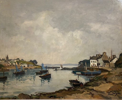 Lucien SEEVAGEN - Peinture - Port breton, environs de Bréhat