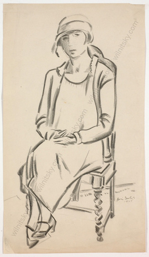 Boris DEUTSCH - Drawing-Watercolor - "Portrait of a girl", drawing