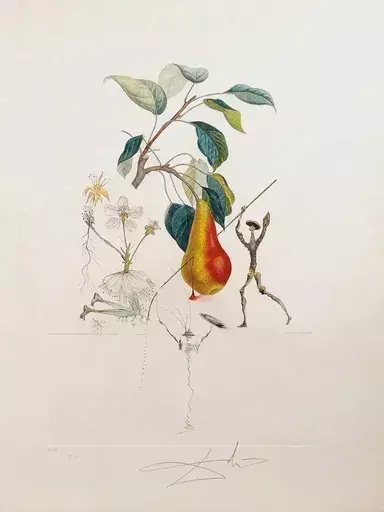 Salvador DALI - Print-Multiple - "Flordali - Les Fruits - Poire Don Quixote"