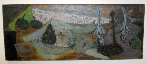 Claude VENARD - Painting - Nature morte aux cartes