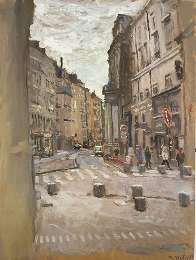 Marc DAILLY - Gemälde - Rue du Président E. Herriot
