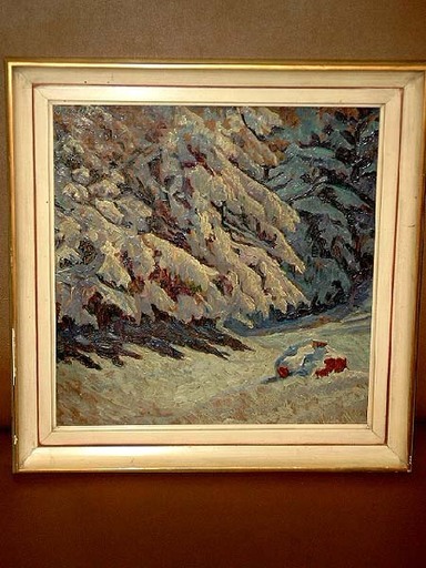 Otto ILLIES - Peinture - Tannenwald im Schnee