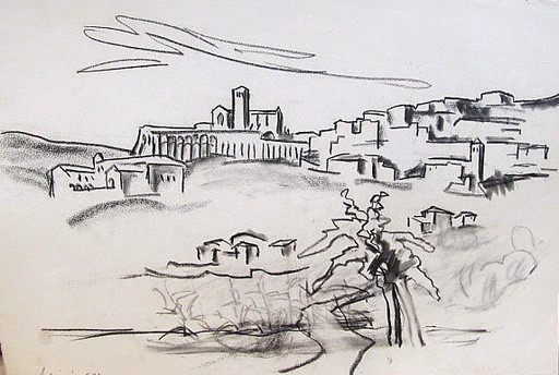 Erich HARTMANN - Drawing-Watercolor - Assisi