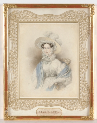 Johann Nepomuk ENDER - 水彩作品 - "Maria Anna Carolina of Austria", 1830's 