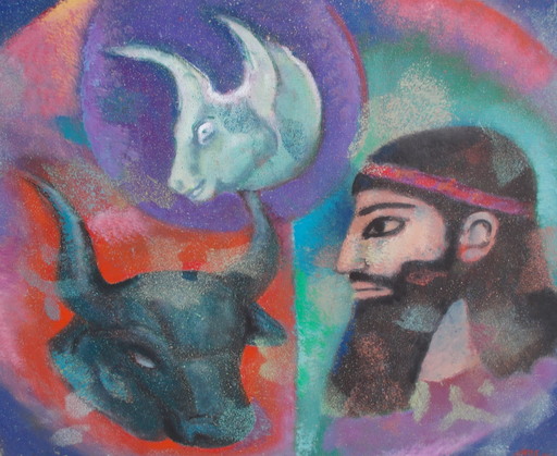 Akos BIRO - Painting - Le taureau 