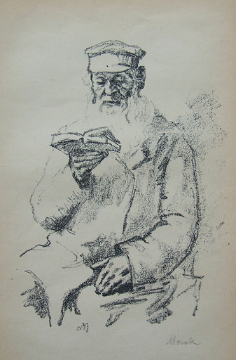 Hermann STRUCK - Druckgrafik-Multiple - Portrait of a Jew Reading