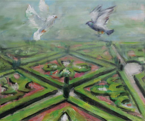 Marie RAUZY - Pittura - Colombe et pigeon