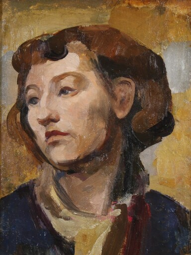 Neville LEWIS - Peinture - Portrait of a young woman