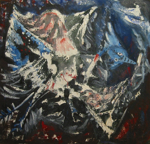 Émile HECQ - Peinture - L'oiseau bleu, 1960