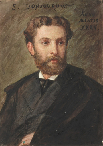 Alphonse-Hippolyte DURAND-LORIENTAIS - Drawing-Watercolor - "Portrait of Russian composer Sergei Donaurow"