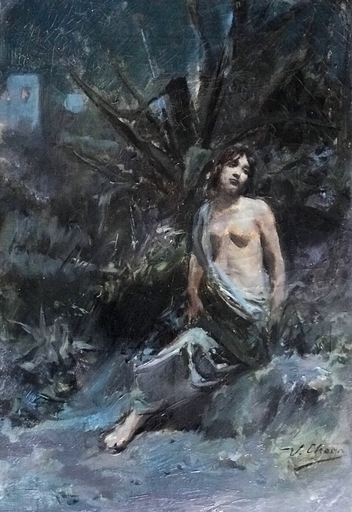 Ulpiano CHECA Y SANZ - Painting - Capri - Desnudo / nu 