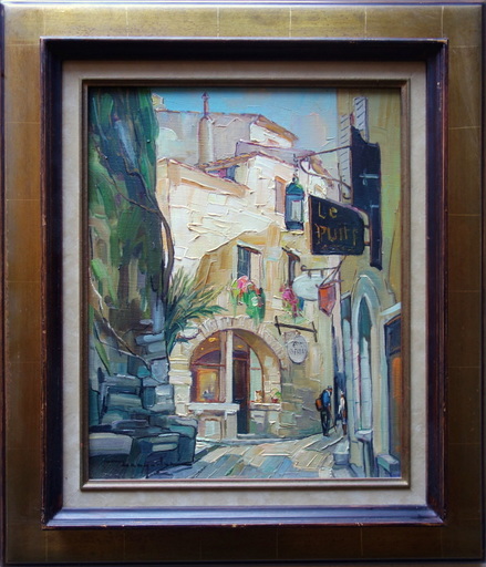 Elie BERNADAC - Gemälde - "Rue a St PAUL de VENCE"
