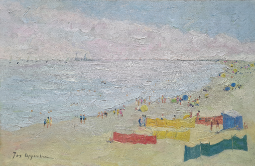 Joseph OPPENHEIMER - Painting - Strand an Englischer Küste