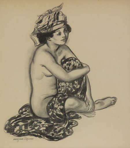 Georges MANZANA-PISSARRO - Zeichnung Aquarell - Créole au turban