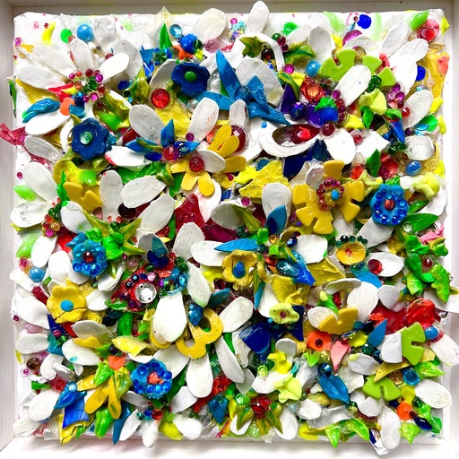 Natalia KURUCH - Peinture - Multicolor flowers 3d