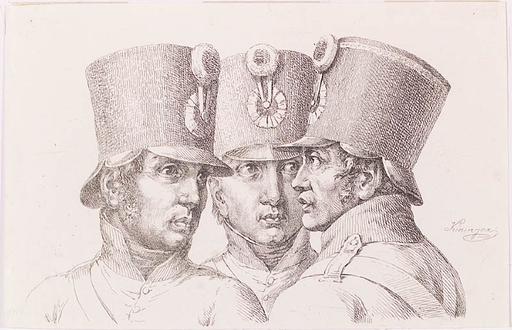 Vincenz Georg KININGER - Pittura - "Austrian Soldiers", Etching, ca 1800 