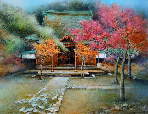 Marc CHAPAUD - Painting - PETIT TEMPLE JAPON