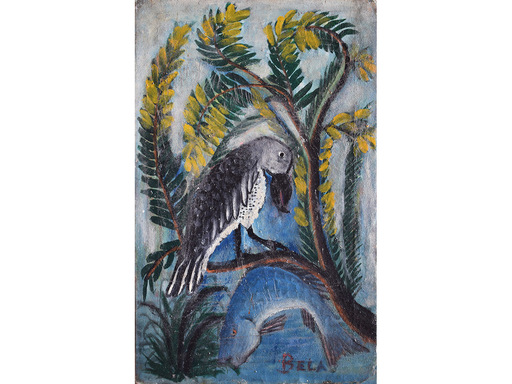 BELA - Painting - Pappagallo e pesce