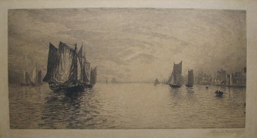 Thomas Rathbone MANLEY - 版画 - Sailboats