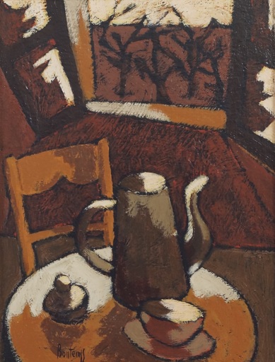 Gerard BONTEMPS - Gemälde - « Nature morte à la cafetière »