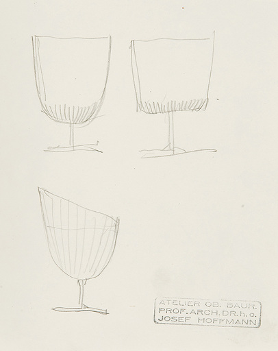 Josef HOFFMANN - Disegno Acquarello - Cup Design 50