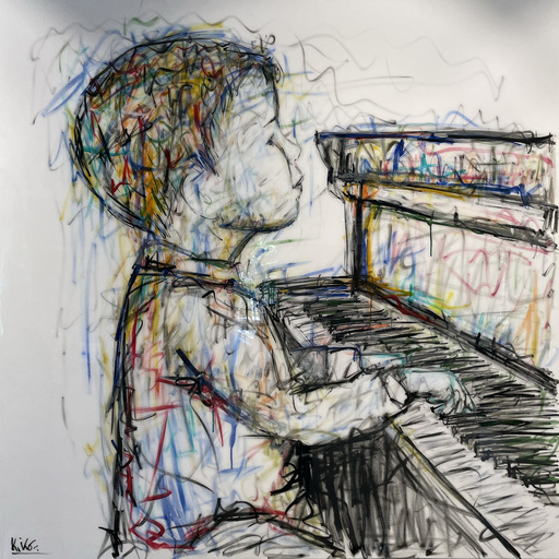 KIKO - Peinture - Le pianiste