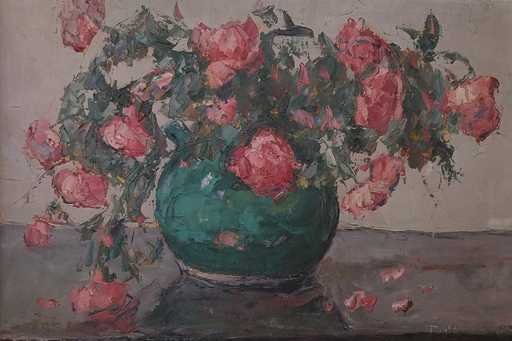 Wlodzimierz TERLIKOWSKI - Pittura - Nature morte aux bouquet de roses
