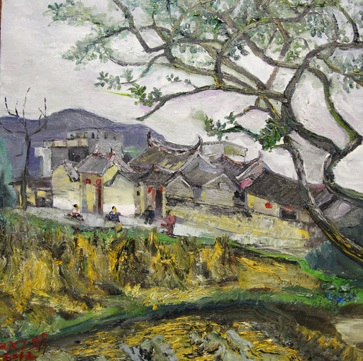 ZHENG Judy C. - Painting - The Story Of The Champion in Village