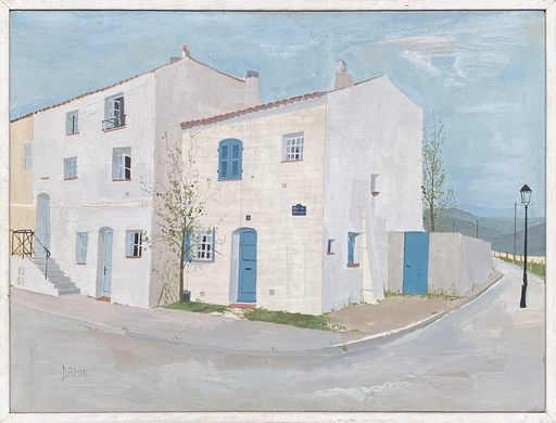 Georges DAMIN - Gemälde - Rue des Deux Iles à Port-Grimaud