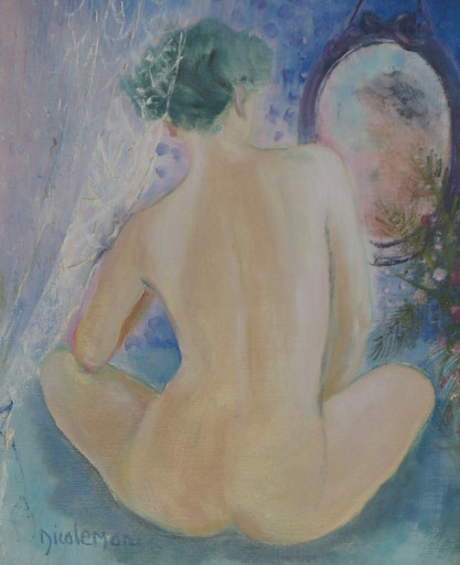 Nicole MARC - Painting - Jeune femme nue de dos