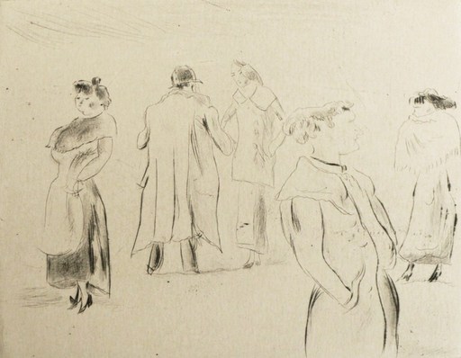 ジュール・パスキン - 版画 - Dans la rue 1912