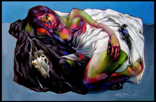 Héctor VELÓZ MARTÍNEZ - Painting - Entre el espanto y la ternura (between terror and tenderness