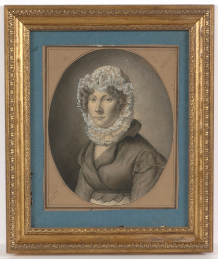Disegno Acquarello - "Female portrait", chalk drawing, ca.1825