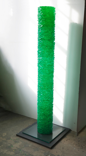 Reiner SELIGER - Sculpture-Volume - Glasschichtung grün