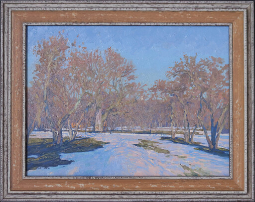 Simon L. KOZHIN - Painting - Last snow in Kolomenskoye. March