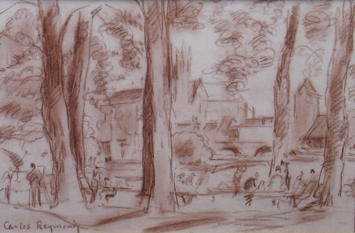 CARLOS-REYMOND - Drawing-Watercolor - jardin