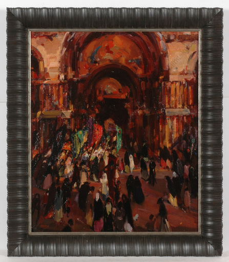 Edmund PICK-MORINO - Peinture - "The Great Doorway / St. Mark's Cathedral, Venice", ca 1925 
