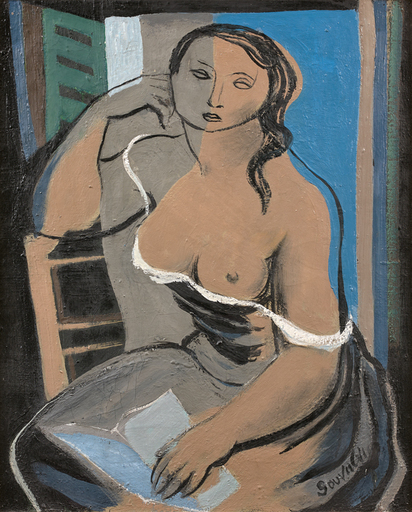 Jean SOUVERBIE - Gemälde - Jeune fille à la fenêtre