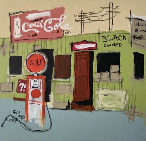 Jammie HOLMES - Painting - Black Gas Station