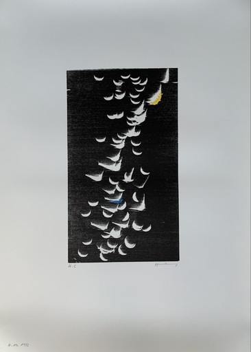 Hans HARTUNG - Print-Multiple - Holzschnitt auf Bütten H-14 couleurs