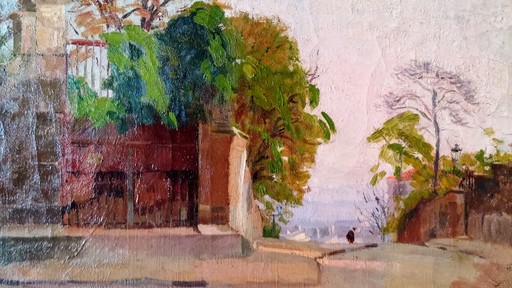 Elie Anatole PAVIL - Pittura - View in Montmartre