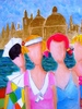 Valerio BETTA - Gemälde - Foto ricordo di Venezia con arlecchino