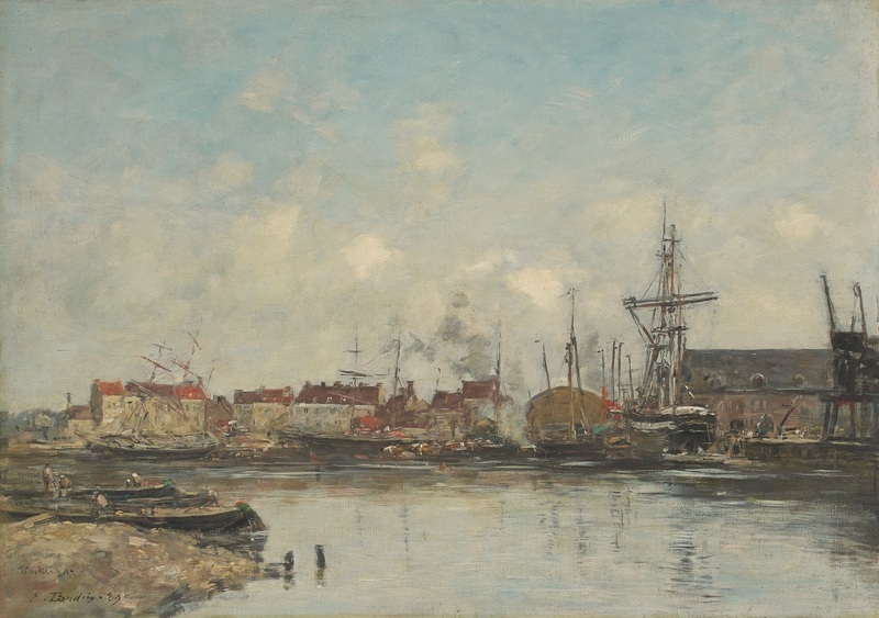 Eugène BOUDIN - Painting - Dunkerque, le vieux bassin